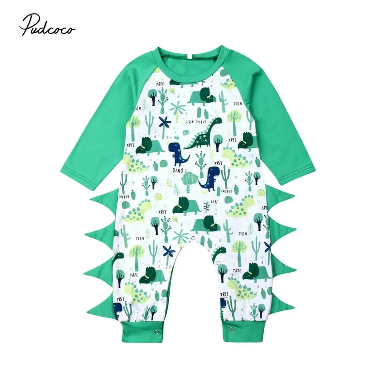 

2019 Baby Spring Autumn Clothing 0-18M Newborn Baby Boy Girl Dinosaur Romper Long Sleeve Lovely Jumpsuit Outfits Clothes