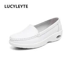 Белая женская обувь на подушке для медсестер; женская нескользящая обувь для беременных женщин; мягкая обувь для мам без застежки; большой размер 41