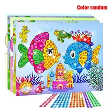Hot Sale 5pcs Different Kids Children Kindergarten Educational Puzzles Crystal Diamond Mosaic Sticker Painting Diy Crafts Toys