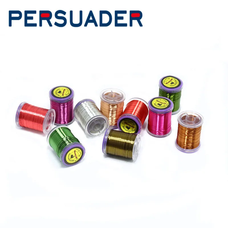 PERSUADER well fine spooled 0,2 мм/0,3 мм медная проволока для завязывания мушек металлические нити для midge личинки nymph Сегментированная наживка ребристая