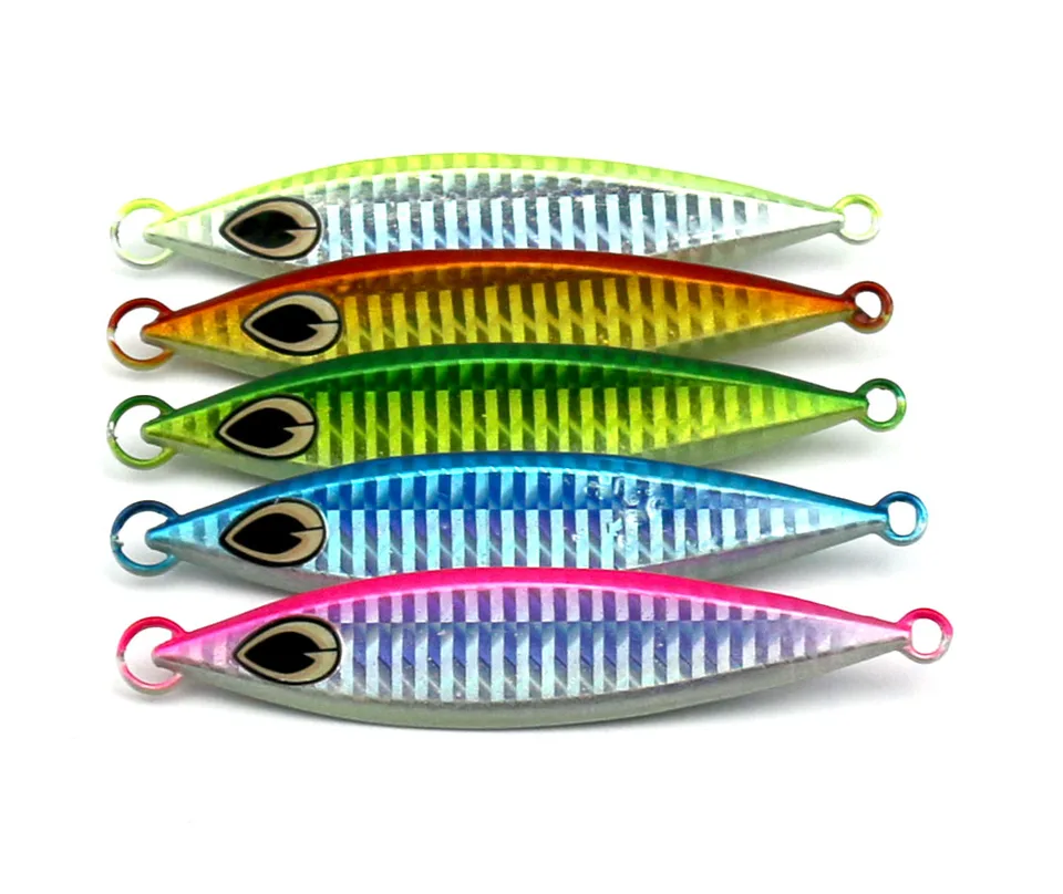 5pcs//lot Laser Jig Fishing Lure Metal Bait Iron Lead Hard Jig Tackle 10cm//40g ZT