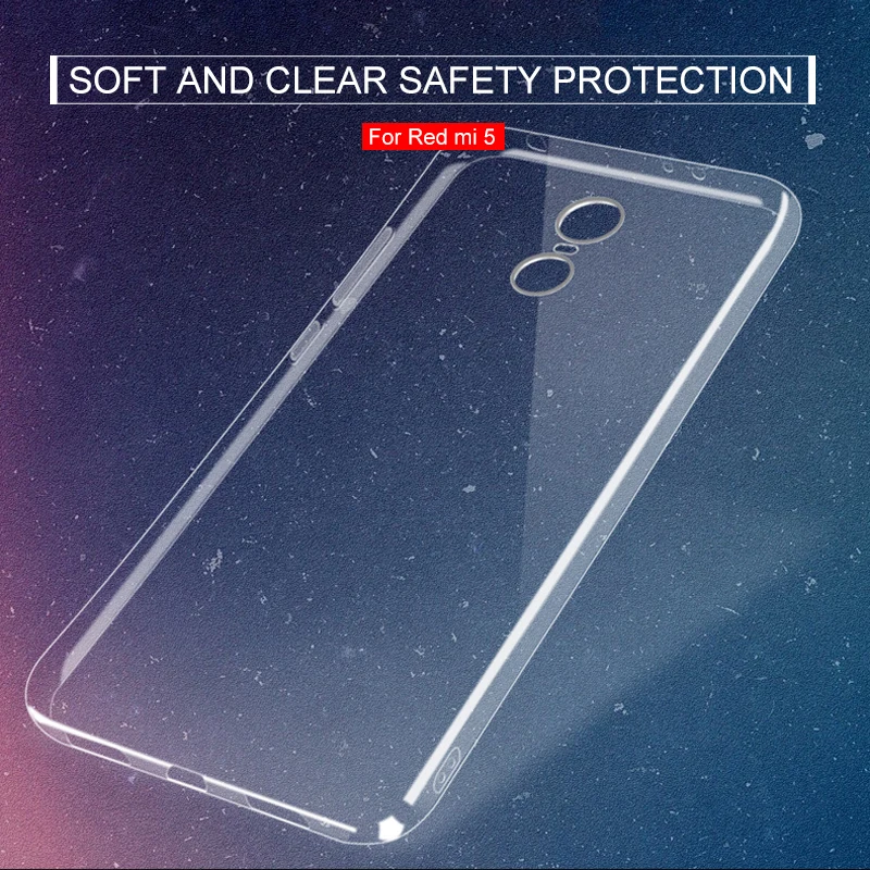 Ultra Thin Transparent Silicone Cover Case For Xiaomi Redmi 5 Plus 5A 6 Pro 6A S2 4 4A 4X Note 4 4X 5 5A Pro Clear Soft Case Bag