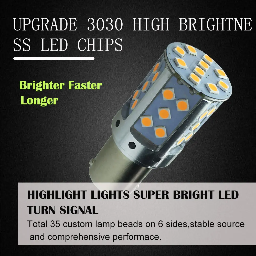 1 шт. T20 светодиодный 7440 W21W 35SMD 3030 лампочки CANBUS ERROR FREE 1156 BA15S P21W BAU15S PY21W светильник