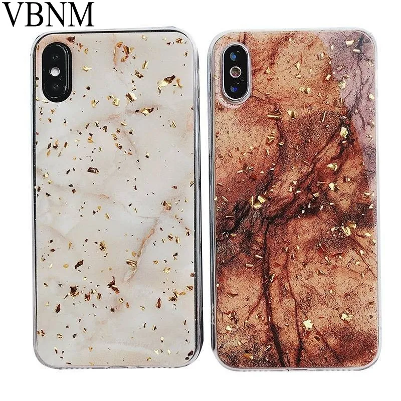 

Luxury Gold Foil Bling Marble Phone Case For iPhone X XS Max XR Soft TPU Cover For iPhone 7 8 6 6s Plus Glitter Case Coque Funda