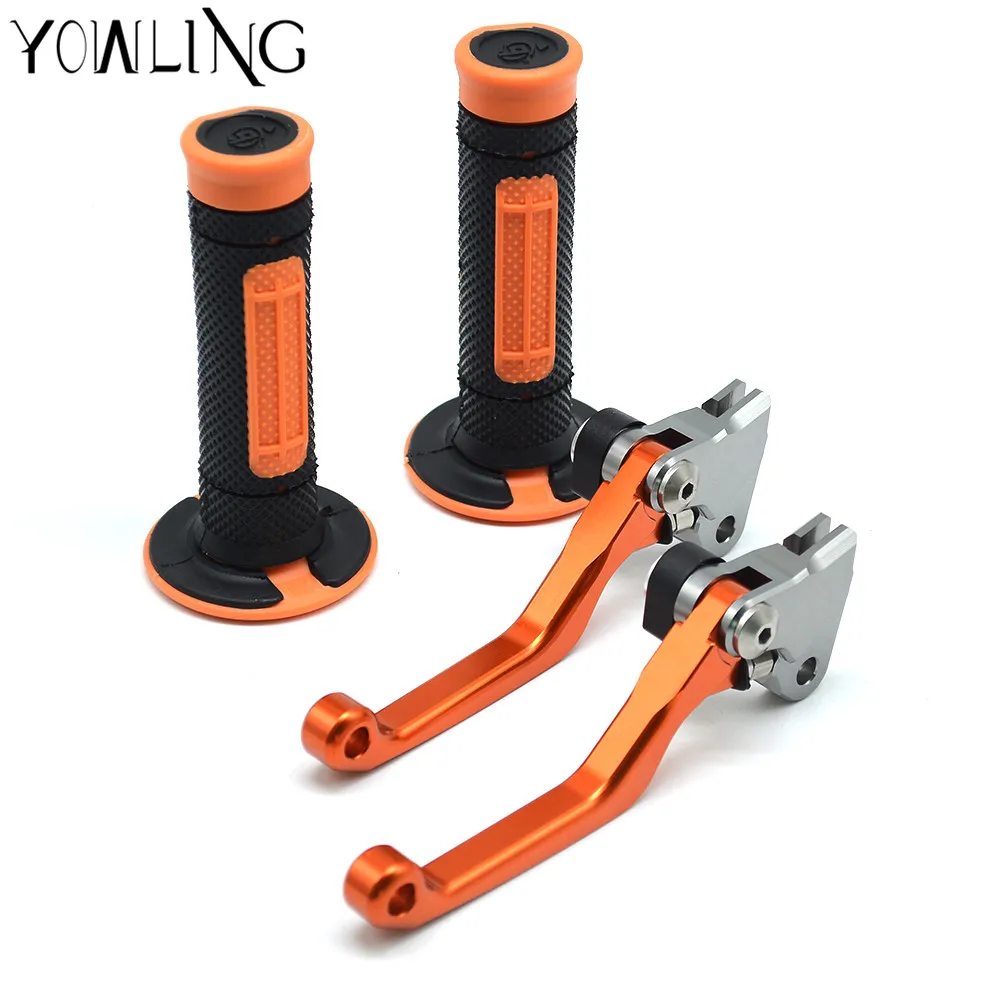 Dirt bike brakes Pivot Brake Clutch Levers Hand Grips Handle Rubber Bar