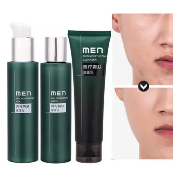 

3pcs Men's Skin Care Set Foam Cleanser Face Toner Emulsion Oil Control Hydrating Lotion
