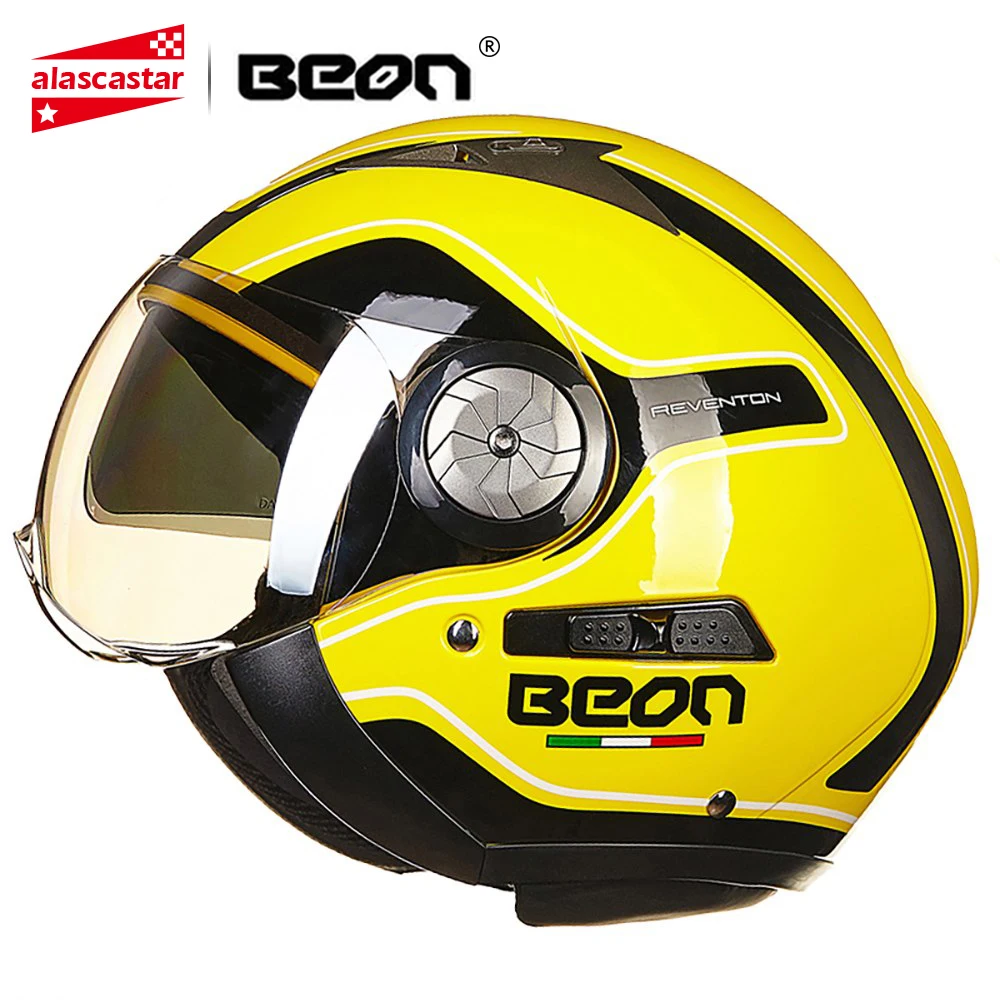 BEON Motorcycle Helmet 3/4 Open Face Motorbike Moto Casco Capacete Vintage Retro Biker Scooter Moto Helmet Double Visor BEON Motorcycle Helmet 3/4 Open Face Motorbike Moto Casco Capacete Vintage Retro Biker Scooter Moto Helmet Double Visor