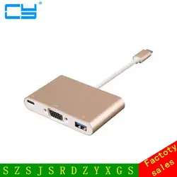 Тип c USB 3.1 конвертер VGA адаптер 3 в 1 HDMI концентратор зарядки для MacBook 12 Бесплатная доставка номер отслеживания