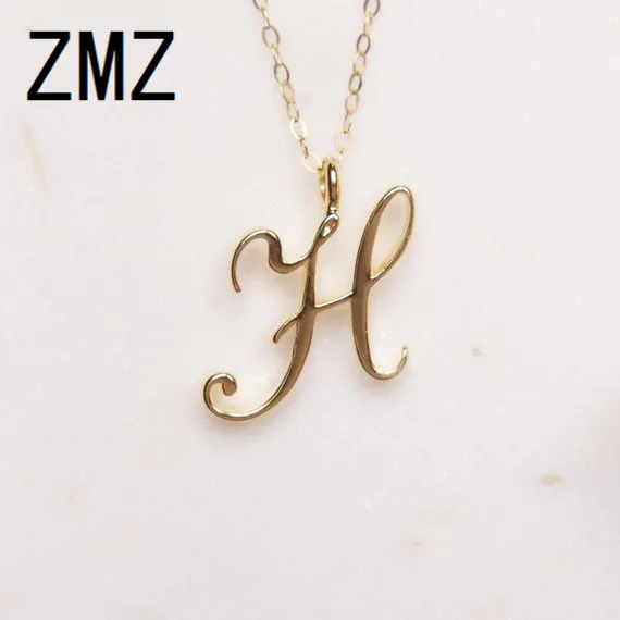 

ZMZ 2019 Europe/US fashion English letter pendant lovely letter H text necklace gift for mom/girlfriend party jewelry