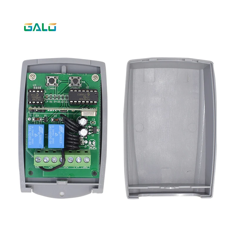 

Universal 2 channel Gate Garage Door remote control receiver 433MHZ fixed code and Rolling Code Receiver free shipping