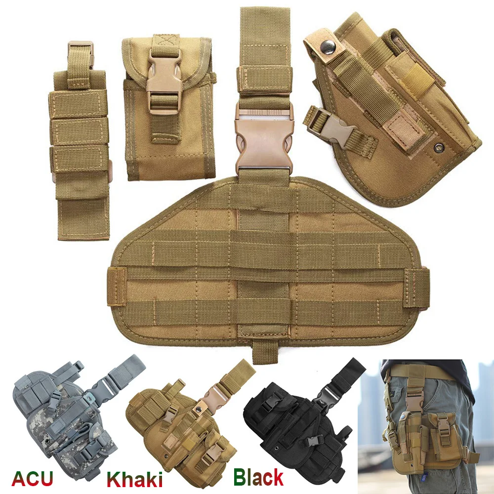 

Outdoor Military Tactical Pockets Men Bag Canvas Mountainclimb Leg Pockets Phone Portable Male Multi-Function Camouflage New D25