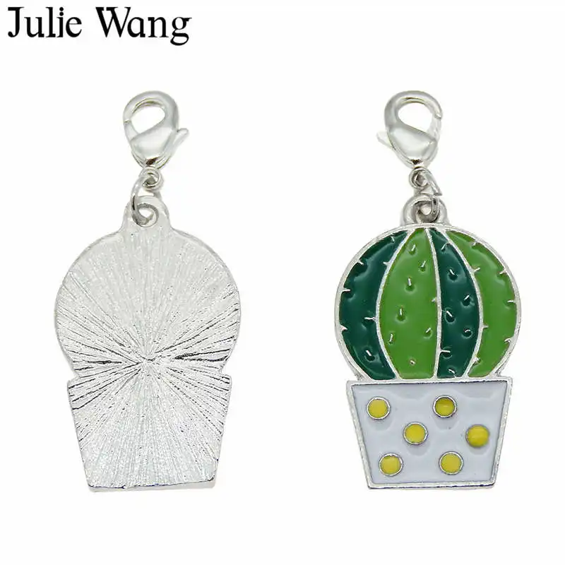 Julie Wang 4 шт. эмалированная пчела яблоко кактус брелок вишня из сплава