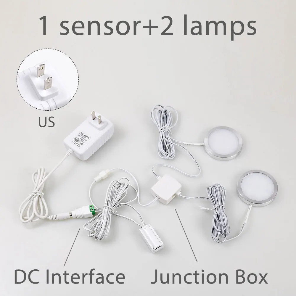 1sensor and 2lamp-US 2,5 Вт 12 В DC умный дверной датчик движения Инфракрасный светильник под шкаф s умный переключатель Шкаф светильник ing - Цвет: 1sensor and 2lamp-US