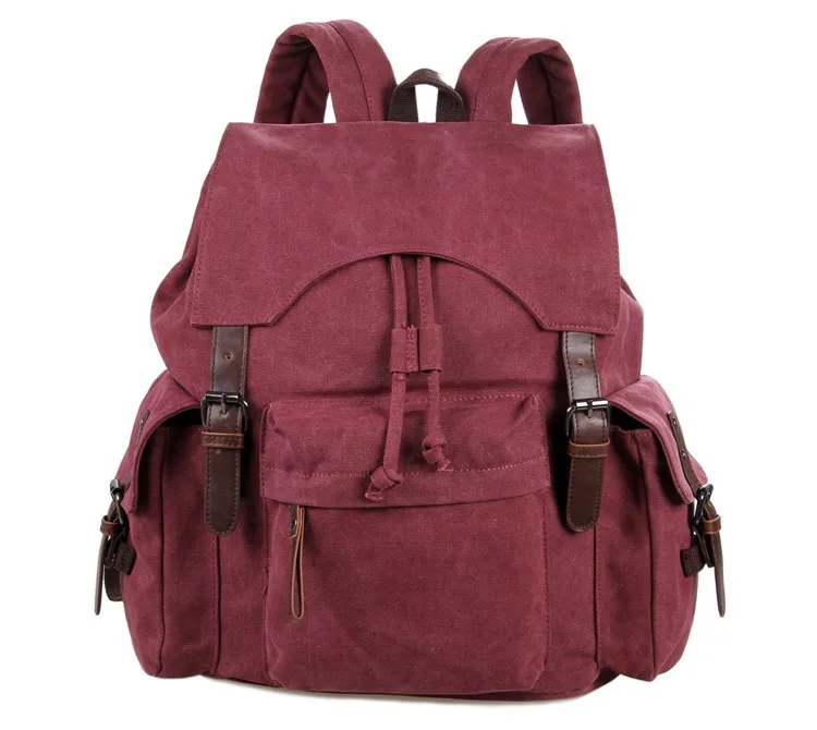 

9017P Canvas and leather Lady&Man Trendy Backpack Bag Pink color