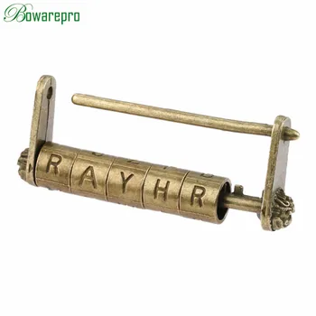 

bowarepro Old Style Padlock Door Closet Cabinet English Letter Password Padlock Lock/key Pick Locks for Cabinet Box Game Locks