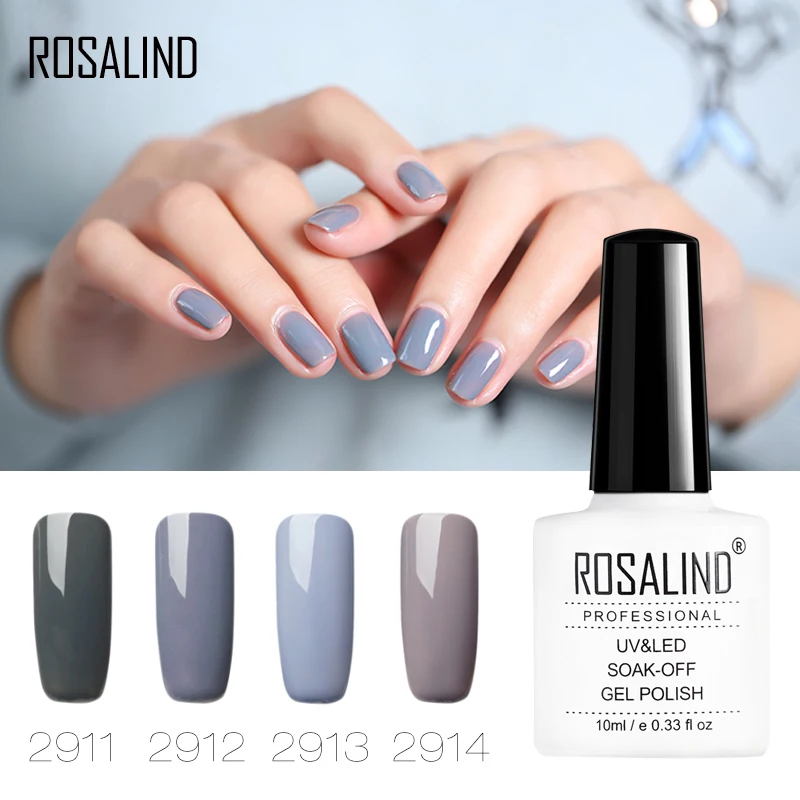 

Rosalind 10ML Nail Gel Polish Grey Colors Series Nail Art Varnish Gel Semi Permanant UV Hybrid Nail
