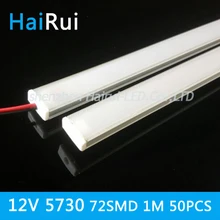 100 см 5730 50 шт/слот светодиодный чип smd полосы 72 светодиодный s кухонный свет DC 12 В твердая полоса с U falt крышкой