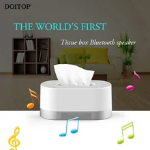 DOITOP Wireless Bluetooth Tissue Box Type 3D Surround Speaker Hifi Stereo Music Subwoofer Loudspeaker Speaker Support TF card