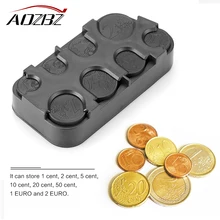 AOZBZ автомобильный чехол-органайзер для монет, свободная коробка для хранения денег, черный пластмассовый контейнер, держатели для монет, органайзер moeda 8 Grid