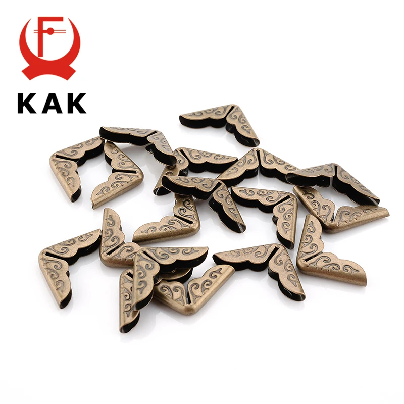 KAK 100pcs 15x15x3 мм античная латунь металлический книжный Скрапбукинг тетрадь, Альбомы меню папки Угловые протекторы фурнитура бронзового цвета