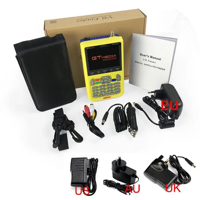 Combo Gtmedia V7S V8 Finder 3.5 inch LCD Dish Finder Tool DVB S2