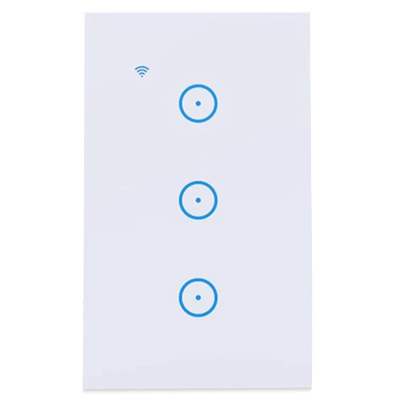 

Us Wifi Switch Press Control Wall Light Switch 3 Gang 120 Type Panel Wall Press Light Switch Smart Home Google Compatible(Us P
