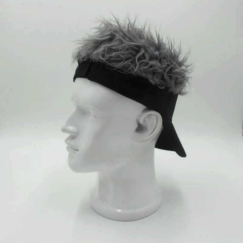 

Men Sport Baseball Cap Fake Flair Hair Sunshade Hats Male Female Wig Funny Hair Loss Cool Gifts