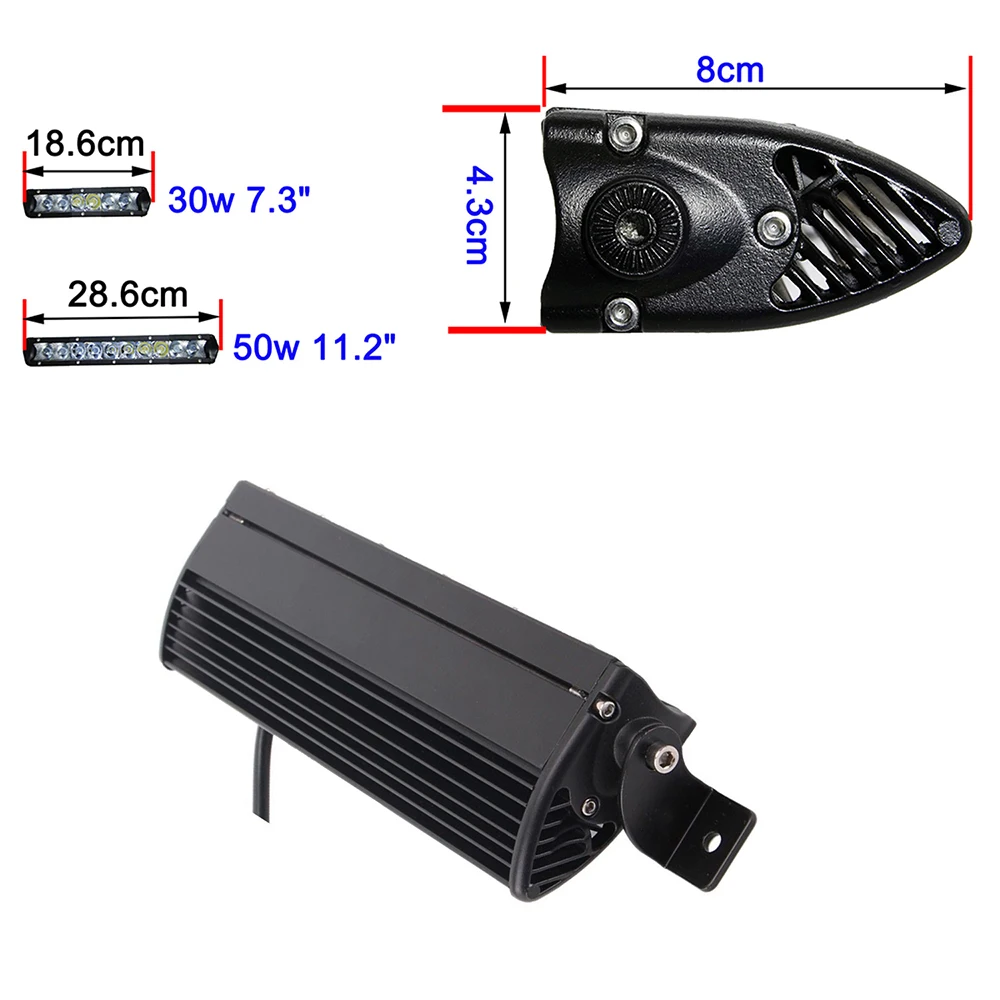 Светодиодный светильник 30 Вт, 50 Вт, 100 Вт, 150 Вт, 200 Вт, 250 Вт, рабочая лампа для внедорожников, 12 В, 24 В, светодиодный светильник Barra для внедорожников, внедорожников, грузовиков, пикапов 4x4