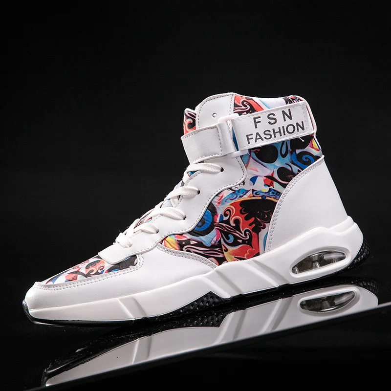 

High Top New Men Sneakers Air Cushion Man Sports Stretch Outdoor Walking Shoes Flat Running Shoes for Men Sneaker Shoes