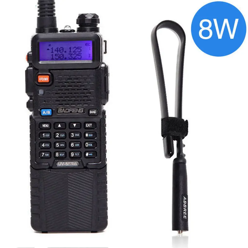 Baofeng UV-5R, 8 Вт, мощная портативная рация, Comunicador, 3800 мА/ч, 10 км, радиосвязь cb, набор, 8 Вт, UV5R, для леса, города - Цвет: add tactical antenna