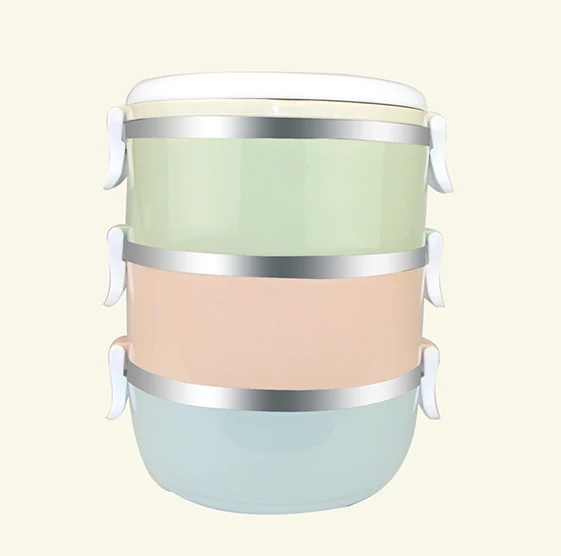  2/3/4 Layer Gradient Color Japanese Lunch Box For Food Bento Box Stainless Steel Container For Kids