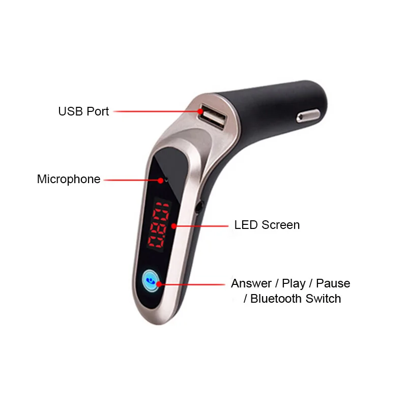 

Car MP3 Player Car Cigarette Lighter Charger FM Transmitter USB 2018 Auto Handsfree Car Kit Wireless Bluetooth AUX Modulator