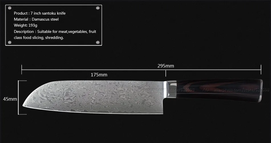 Японский V10 71 слоев дамасских ножей набор 8 дюймов шеф-повара 7 дюймов santoku 5," 5" Универсальный 3," нож с деревянной ручкой кухонные ножи