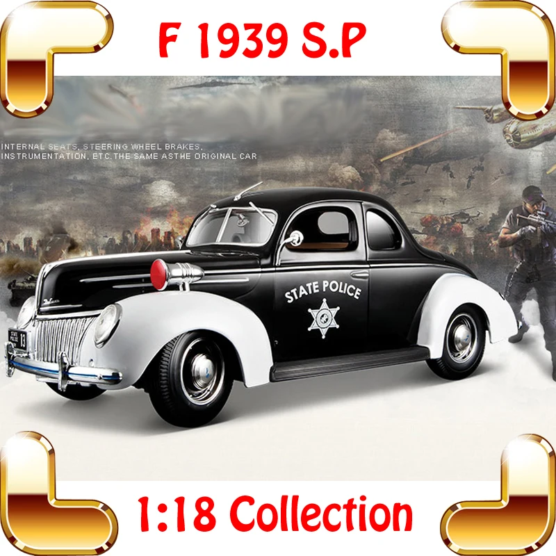 

New Year Gift 1939 Deluxe 1/18 Metallic Model Car Toys Classic Vehicle Luxury Collection Car Fans Unique Present Best Choice