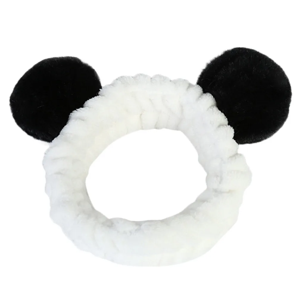 

Women Ladies Fluffy Elastic Hairband Band Panda Ear Cute Head Lovely Hair Band Cotton Blends Character