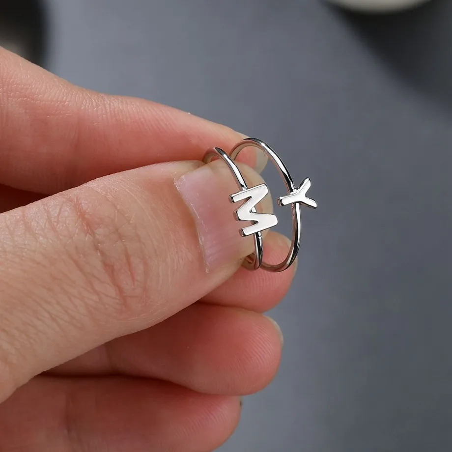 Минималистическое первое кольцо с гравировкой без инкрустации простое индивидуальное мужское и женское парное кольцо креативное открытие регулируемое медное кольцо