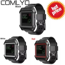 Ударопрочный силиконовые браслеты для часов Ремешок для Fitbit Blaze с Корпус для часов пылезащитный чехол Смарт часы монитор сердца ремешок для часов