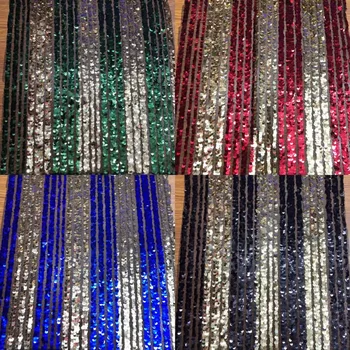

Nigerian Lace Fabrics in sequines Dress Material multicolor rainbow sequin fabric 2019 high quality African sequin mesh fabric