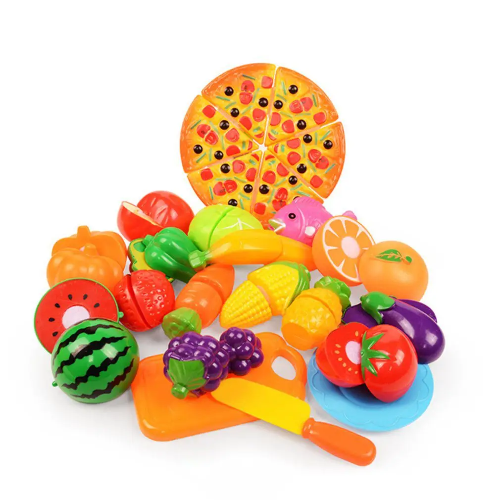 24 шт./лот, Детские ролевые игры, домашние игрушки, разделочные фрукты, пластиковые овощи, еда, кухня, классические детские развивающие игрушки - Цвет: Type 1