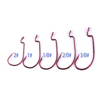 Крючок для морской рыбалки 1/0#-3/0#1#2# Модель рыболовный крючок из нержавеющей стали много кривошипный крюк красный никелевый крюк набор#2M07