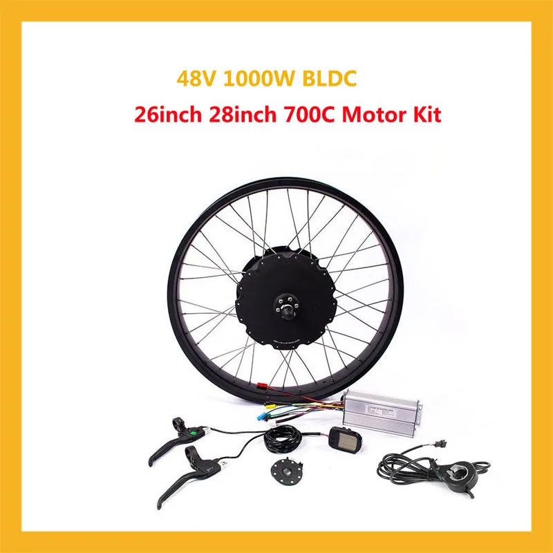

Fat Bike 48V 1000W Brushless Non-Gear Motor For Rear Hub Wheel Electric Bicycle Conversion Kit Snowmobile Part Without 4.0Tire