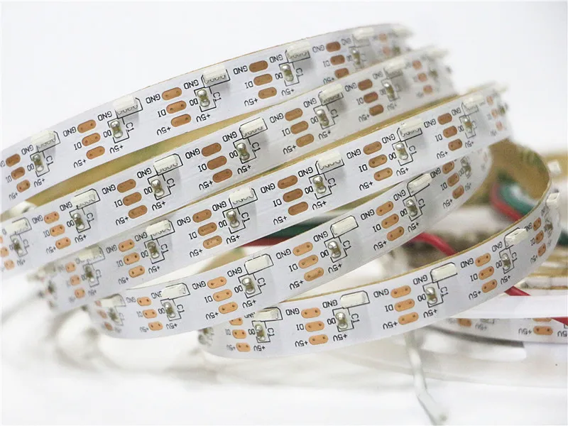 DC5V 60 Светодиодный s/m SK6812 WS2812B IC адресуемый ультра тонкий 10 мм широкий SK6812 SMD 4020 боковой излучающий цифровой светодиодный белый PCB IP30