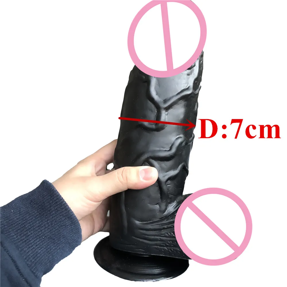 Dia: 7CM super thick Dildo flesh/ black huge penis big cock penis with suction cup woman sex toy sex product