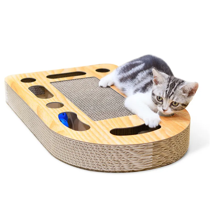 Cat Toys Pet Indoor Wooden Lovely Ear Shape Cat Hunting Toy Interactive 3/5-holed  Scratch  Cats Play Toy pet products