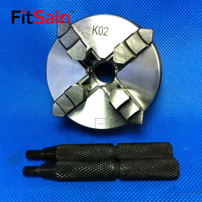 FitSain-4-jaw четырехкулачковый k02-63 токарный патрон M14x1 Самоцентрирующийся ручной плотный патрон 63 мм резьба деревообрабатывающий станок аксессуары