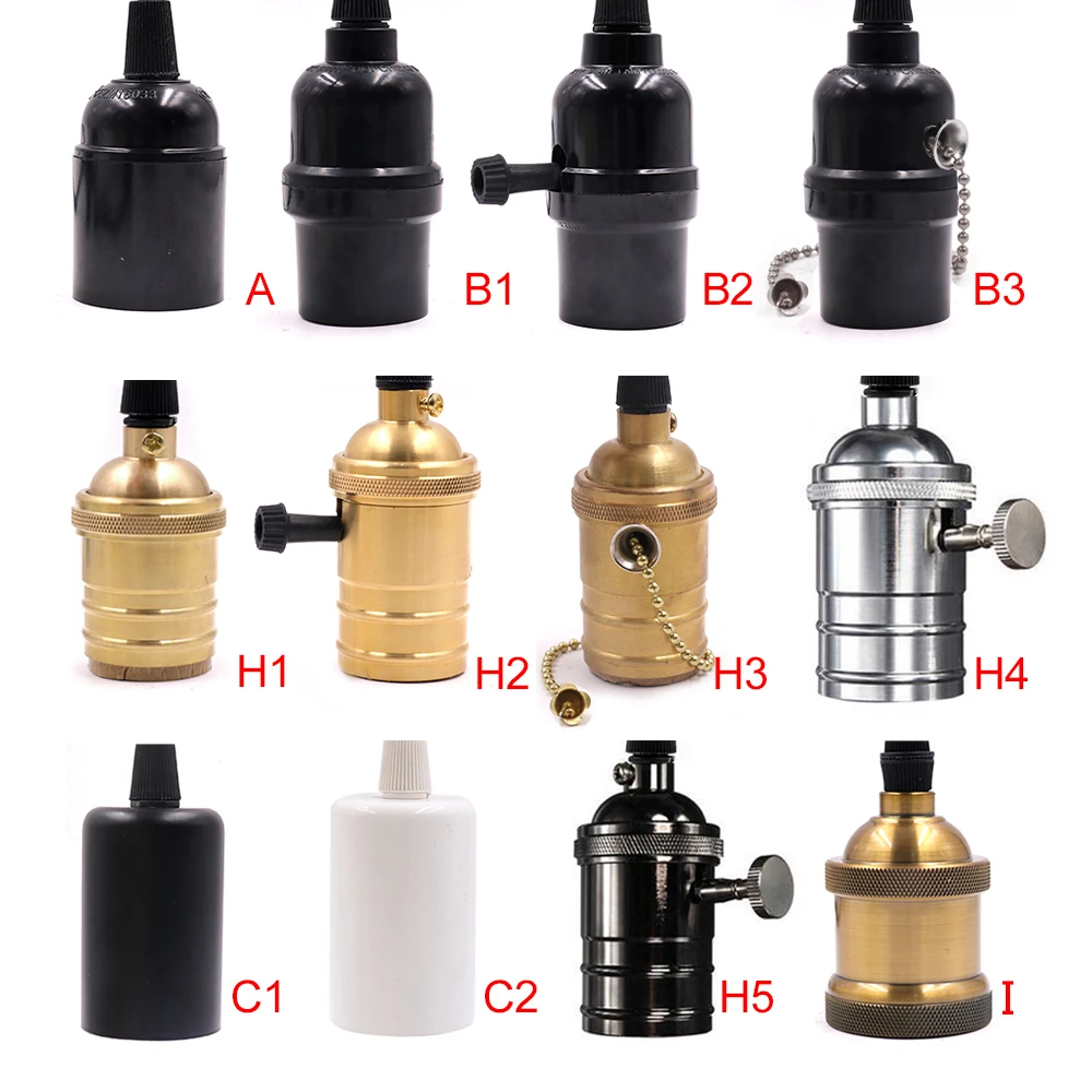 E27 AC85V-240V лампа Эдисона Светильник СВЕТОДИОДНЫЙ цоколь лампы держатель+ 120 см кабель Ретро лампа накаливания