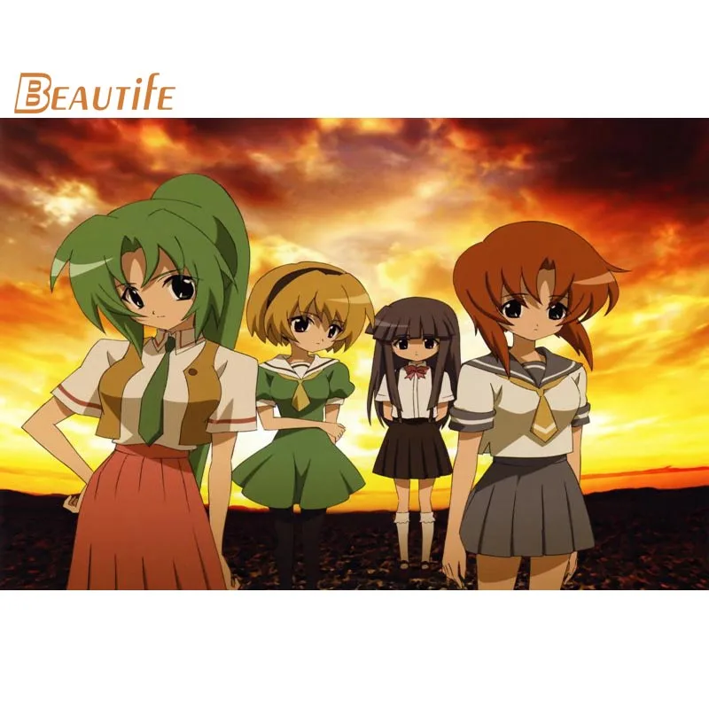 Постер higurashi no naku koro ni Шелковый плакат украшение для дома печать художественный
