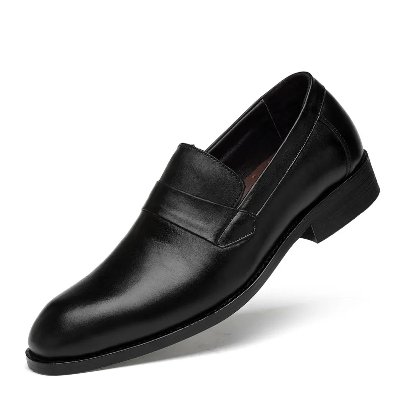 QFFAZ/Мужская обувь; сезон весна-лето; деловая повседневная обувь из натуральной кожи; мужская модельная Роскошная офисная обувь; Мужские дышащие оксфорды - Цвет: Black