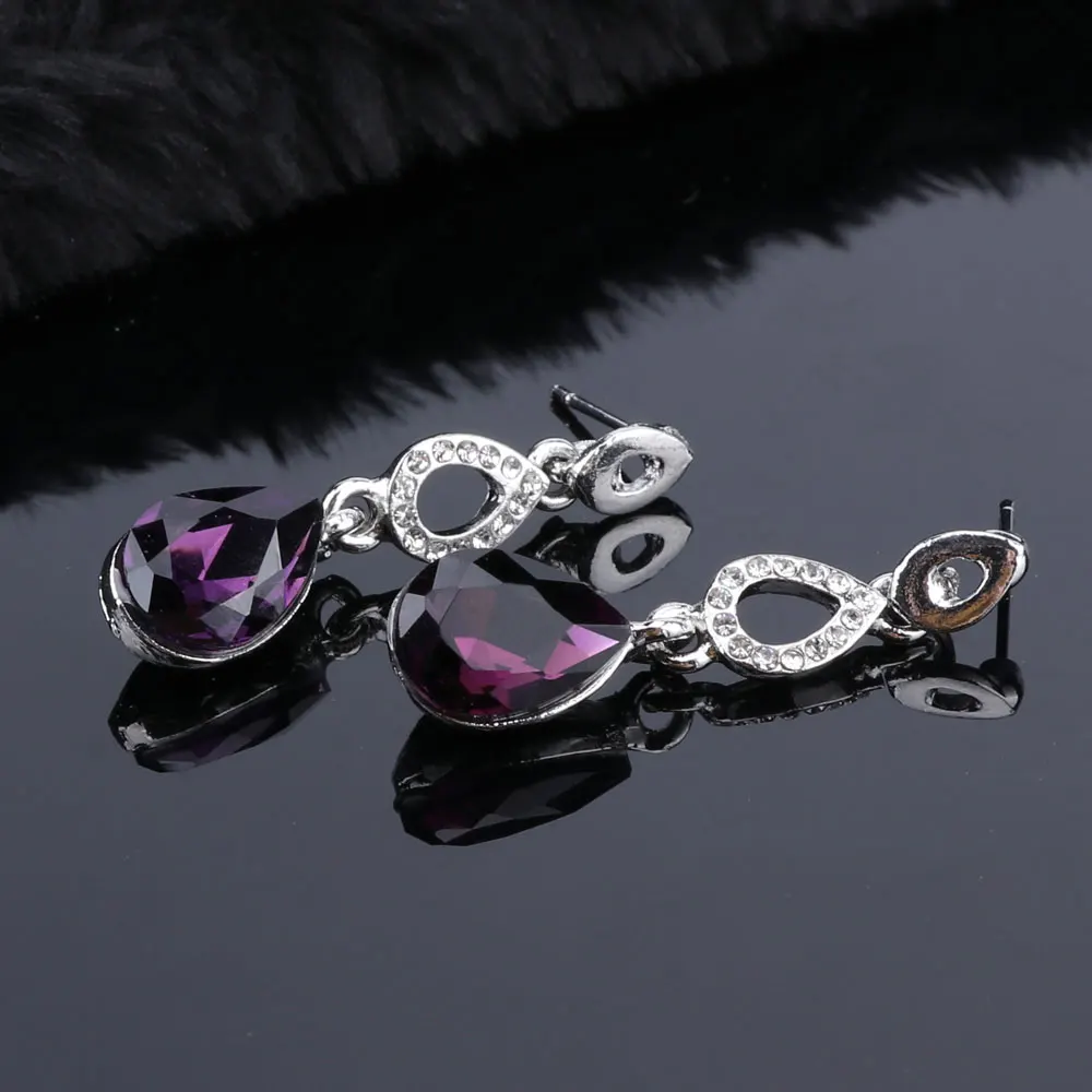 New Fashion Jewelry Sets For Women African Beads Party Crystal Water Drop Pendant Necklace Earrings Wedding Accessories