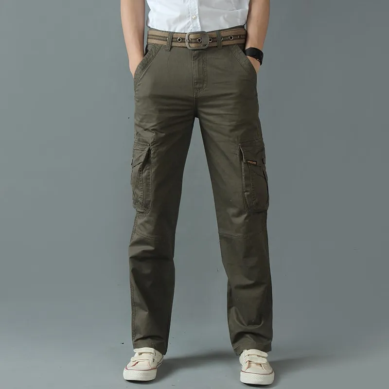 Günstige Cargo hosen männer Taktische Overalls Hosen Armee Military Gerade Casual Solide Entspannt Fit Hosen für Männliche